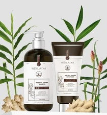 WEILAIYA Luxury X2 Zingiber Shampoo 420mL & Conditioner 200mL Unisex Men & Women