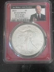 2023-PCGS MS70 Silver Eagle First Strike Joe Biden Label  Nice Coin .999 Silver