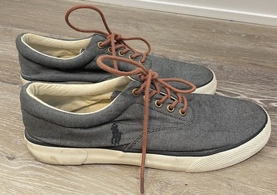 POLO RALPH LAUREN Mens 10D Forestmont II Shoes 10 D Gray/Blue Canvas sneakers