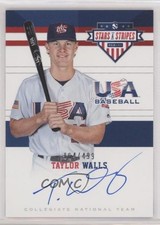 2017 USA Baseball Stars & Stripes CNT Signatures /499 Taylor Walls #21 Auto 0x5e