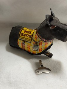 Working Vintage Marx “Wee Scottie Dog” Tin Litho Windup Toy