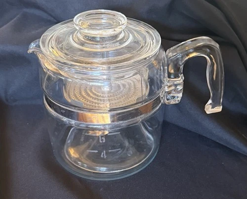 Vintage Pyrex 7756 Flameware 6 Cup Percolator Glass Coffee Pot