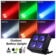 Outdoor App 4x25W RGBWA UV Battery Powered Wireless DMX Par Can DJ Uplight