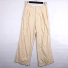 Ralph Lauren Collection PURPLE LABEL Beige Wool Silk Pleated Wide Leg Pants 6