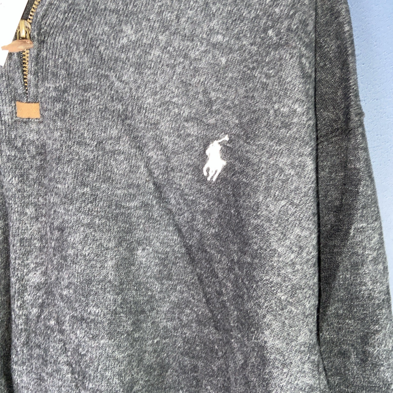 PONY POLO RALPH LAUREN Maglione Uomo Nero Cotone 1 4 Quarto Zip Felpa 2XL