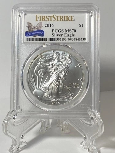 2016 P Bullion Silver Eagles PCGS MS-70 Silver Eagle 30th