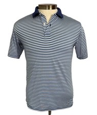 Brooks Brothers Navy and White Striped Polo Performance Boys Large