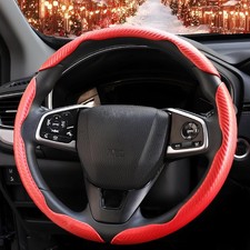 3 Pcs Carbon Fiber Car Steering Wheel Cover, Anti-Skid & Scratch-Proof,Segmented