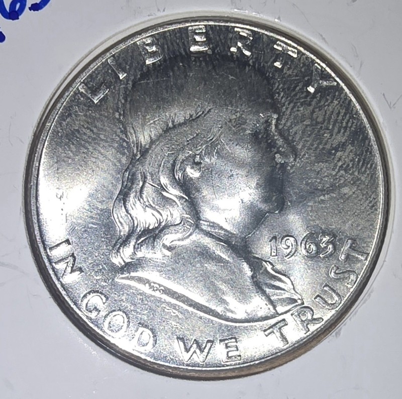 1963-D 50C Franklin Half Dollar. Uncirculated BU High Grade