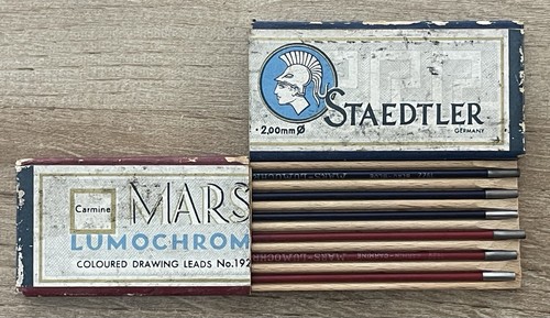 Mars Lumochrom Staedtler Vintage Blue / Red - Picture 1 of 4