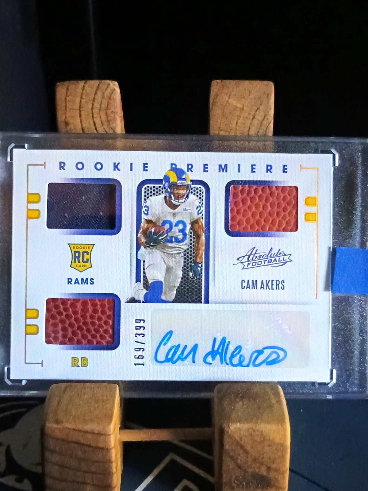 Cam Akers Panini 2020 Absolute Rookie Premiere Materials Auto Mem #225 169/399