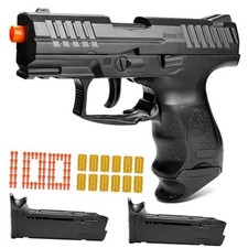 Shell Ejecting Toy Guns for Boys, Soft Bullet Toy Pistol with Ejecting Black