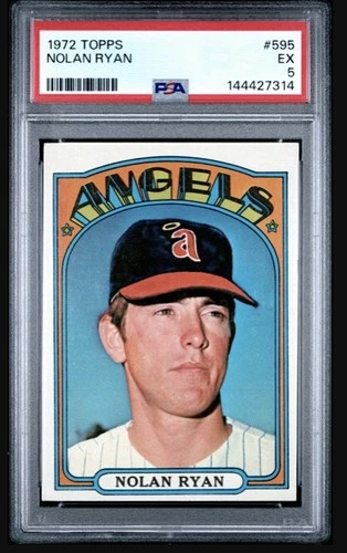 NOLAN RYAN~CALIFORNIA ANGELS~1972 TOPPS PSA-5 (EX) FRESH GRADE #595 (NEW CASE)