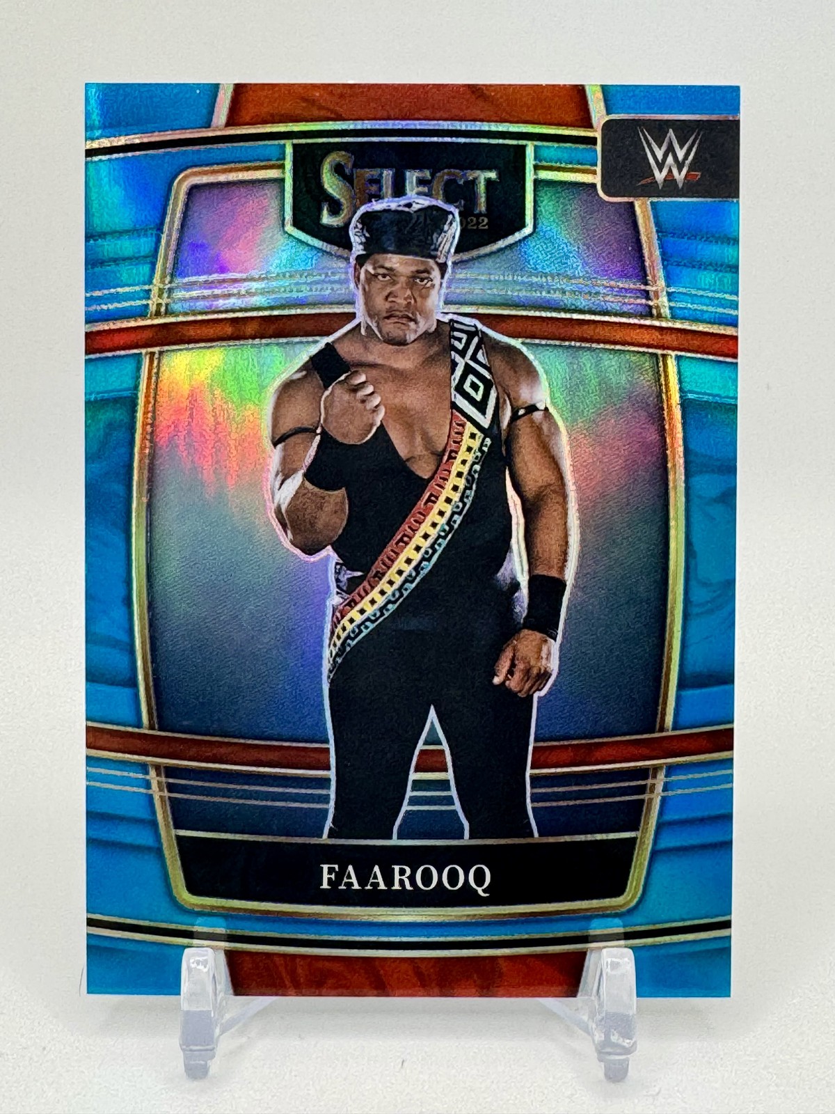 2022 Panini Select WWE #77 Faarooq Light Blue Prizms #/299