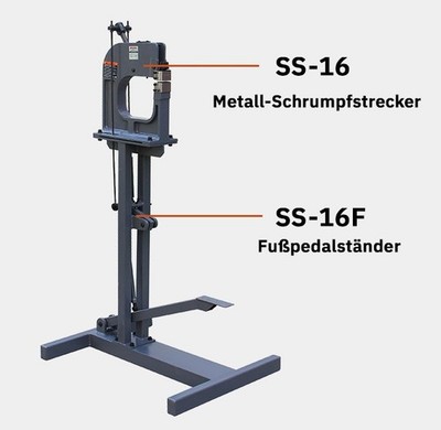 BOKA Fußpedalständer SS-16F für Schrumpf-Streckmaschine SS-16, Stahl, Hände frei