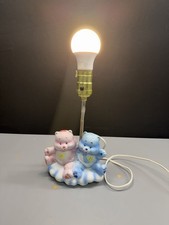 1980s Care Bears Lamp Baby Hugs and Baby Tugs Vintage Lighting Decor Works 