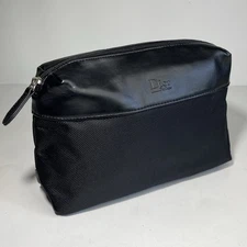 Dior Pouch Bag Black Vegan Leather Canvas Travel Mini Accessories Makeup Unisex