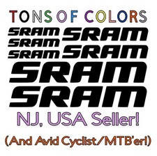 7 pc. SRAM Die Cut Vinyl Decal Set Cycling Dr...