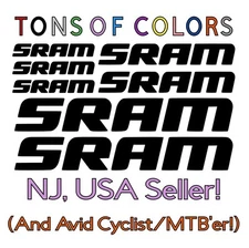 7 pc. SRAM Die Cut Vinyl Decal Set Cycling Drivetrain Bike MTB Touring Road BMX