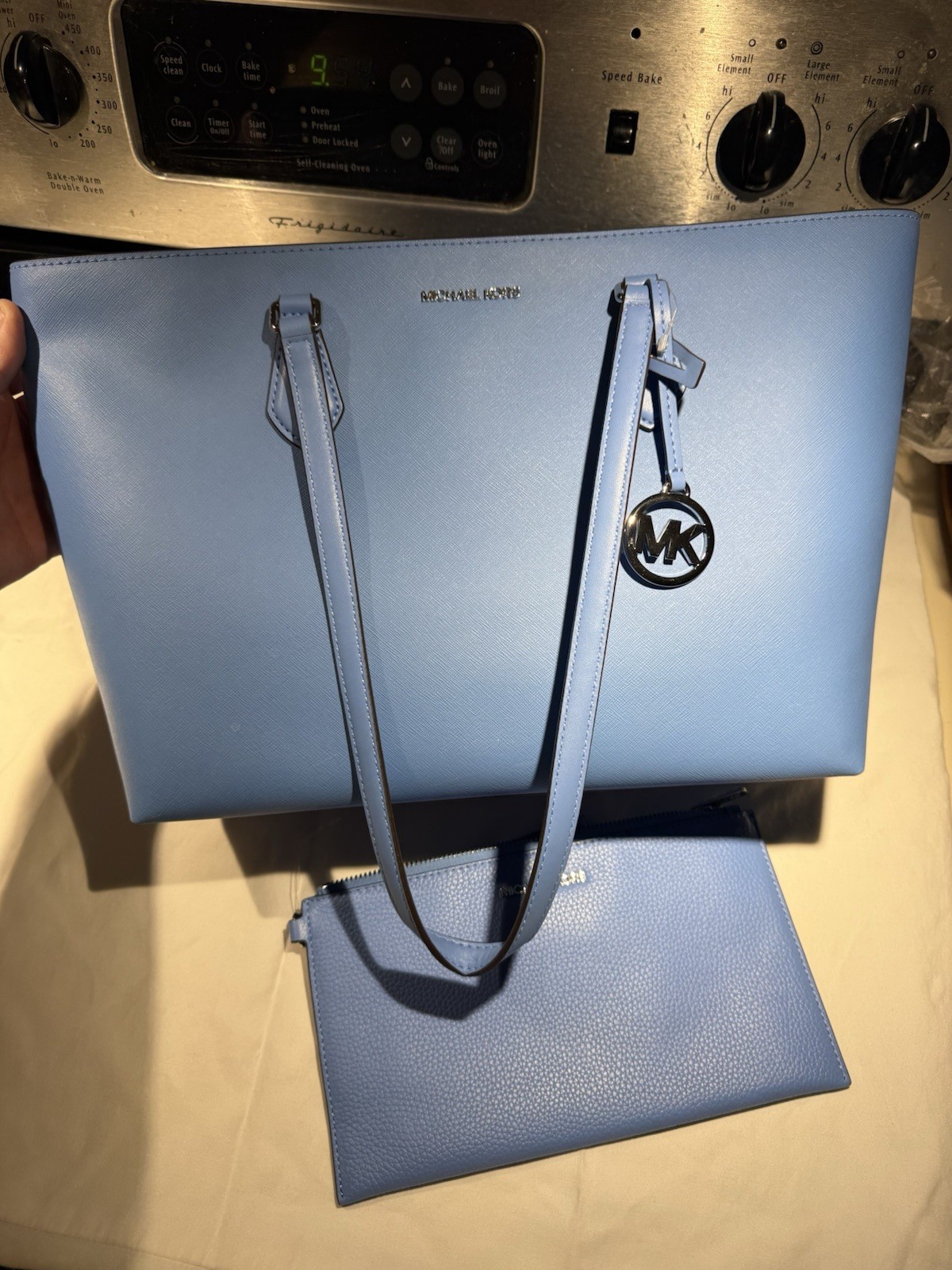 Michael Kors Ladies Hand Bag W/ Matching Wristlet in new Maui Blue $700 Orig thumbnail 8