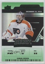 2022 Upper Deck Credentials Debut Ticket Access Green 12/25 Samuel Ersson 0b6z