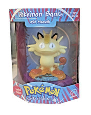1999 Applause POKEMON BANKS 52 MEOWTH Limited Edition Bank New In Box