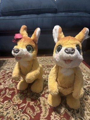 ( 2 ) FurReal Friends Kangaroo Mom Josie Interactive Plush Toy Pet W/ Baby Joeys