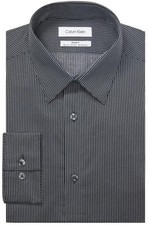 Calvin Klein Mens Steel Plus Slim Fit Dress Shirt in Black Size Small
