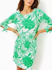 Lilly Pulitzer Lidia Floral Print Boatneck Mini Dress Pullover Cotton XS 288145