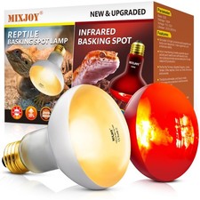 100W Reptile Heat Lamp Bulb Combo, 2PCS Day  Night Reptile Heat Bulbs, UVA D...