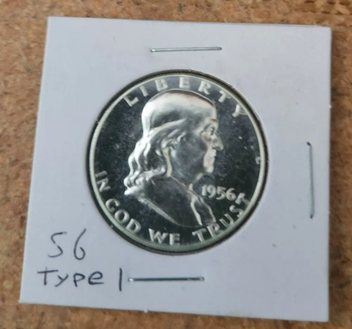 1956 proof Franklin half dollar type 1