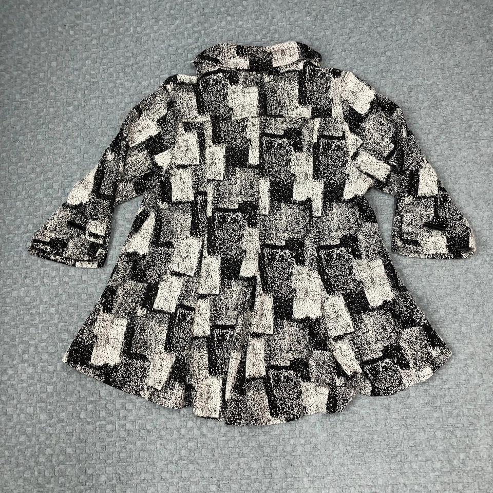 Camisa Joseph Ribkoff Mujer XL Negra Blanca Túnica Alta Baja Manga 3/4 Cuello Foto 2 de 4