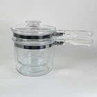 PYREX Glass Double Boiler 6283-L 6283-U, 1 1/2 Quart QT + Lid 6283-C Flameware