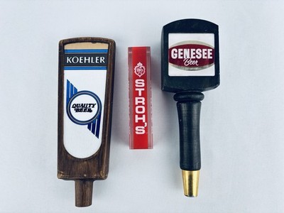 Koehler Stroh s Genesee Wooden BEER Tap Handles PUB BAR Lot of 3 Brew
