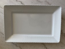 Large White Pillivuyt Basketweave Rectangular Serving Bowl Tray