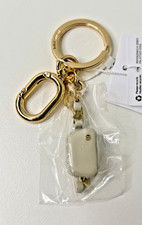 Mini Pouch Bag Charm Keychain Gold Hardware Plum or Cream NWT