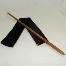16" Draco Hand Turned Almond Wood Magic Wand Wizard Wiccan w/ Free Velvet Bag