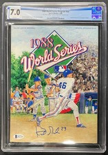 KIRK GIBSON SIGNED ORIGINAL 1988 WORLD SERIES PROGRAM CGC GRADE 7 BECKETT COA