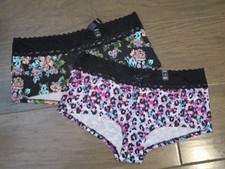 2 PAIRS TORRID LACE TRIM BOYSHORT PANTIES FLORAL/LEOPARD SIZE 2 2X/18-20