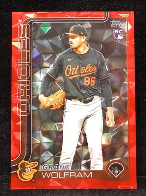 2025 Topps Update Series - Grant Wolfram #US114 Red Diamante Foil (RC) #2/5