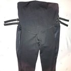 Johnny's Mama Maternity Leggings Black Over Belly Panel Adjustable Sides Large L — photo 4