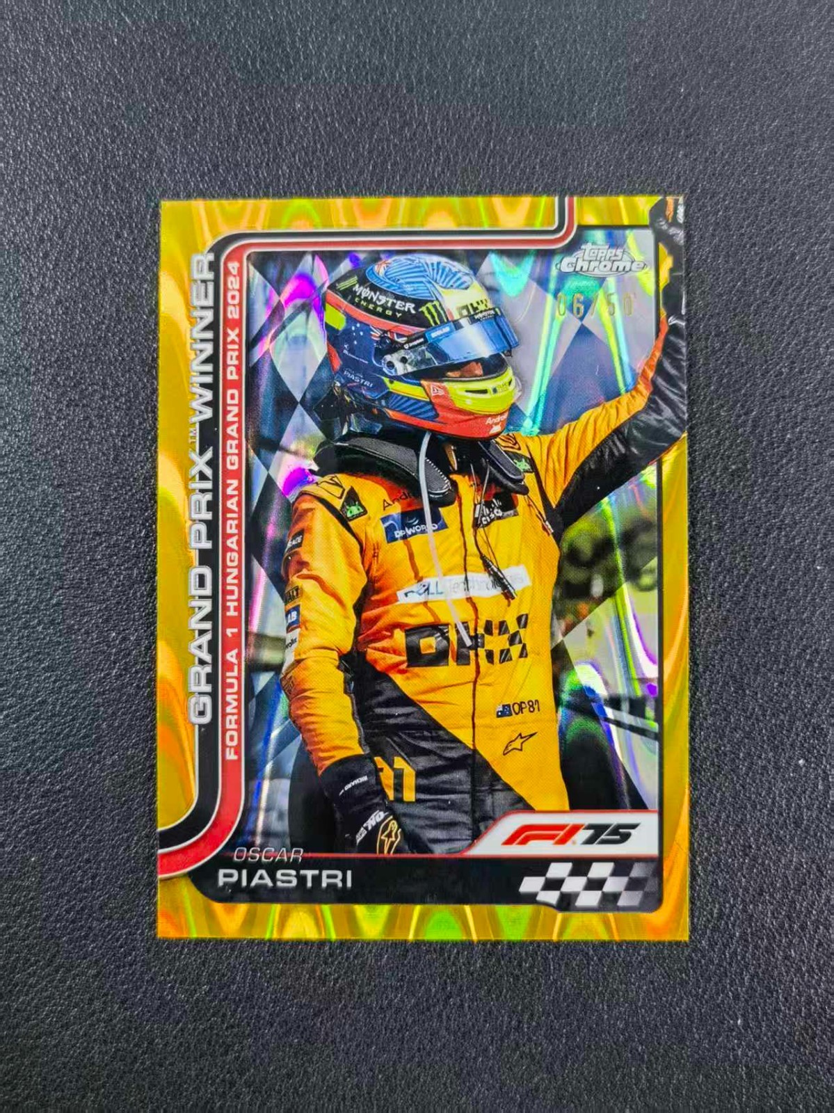 2025 Topps Chrome F1 Oscar Piastri Gold RayWave 6/50 #105 CRK