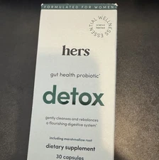 Hers Detox Gut Health Probiotic Supplement with 5 Enzyme Blend , 30 Ct Exp 3/27