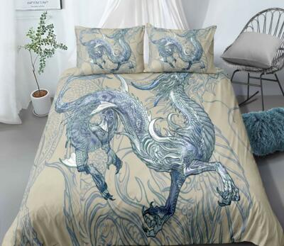 3D Skizze Drache NAM9426 Bett Kissenbezüge Decke Bettdecke Abdeckung Set Fay