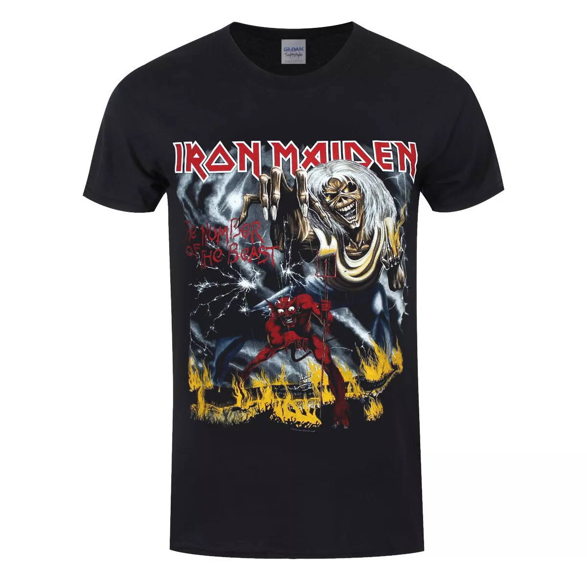 Iron Maiden T-Shirt Number Of The Beast Rock Band New Black Official