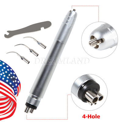 USA Dental Ultrasonic Air Perio Scaler Handpiece Sonic 4Holes +3*Tips with Box