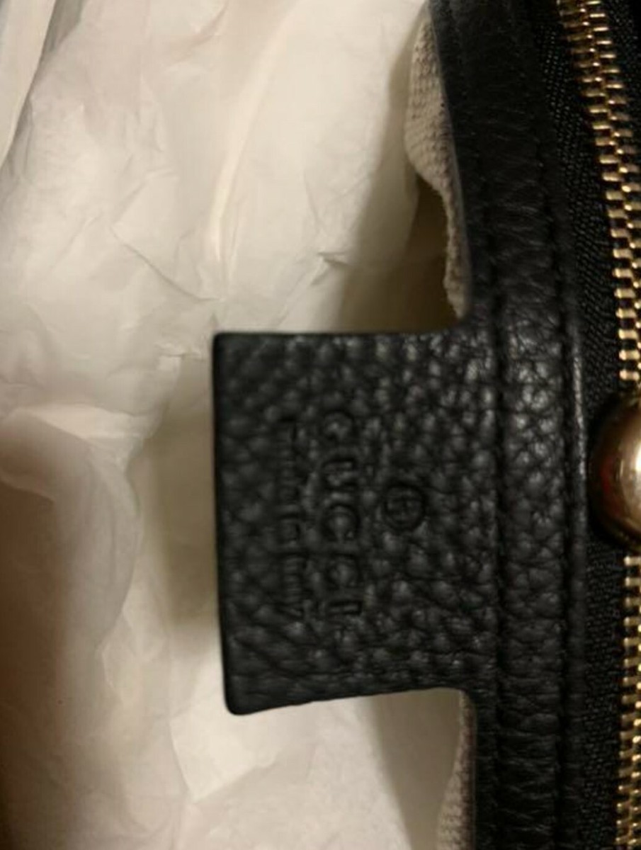 Authentic GUCCI SOHO Leather Chain Shoulder Bag Black 308982 Used