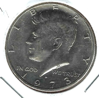 1973-D Denver A/Uncirculated Copper-Nickel Clad Copper Strike Half Dollar Coin