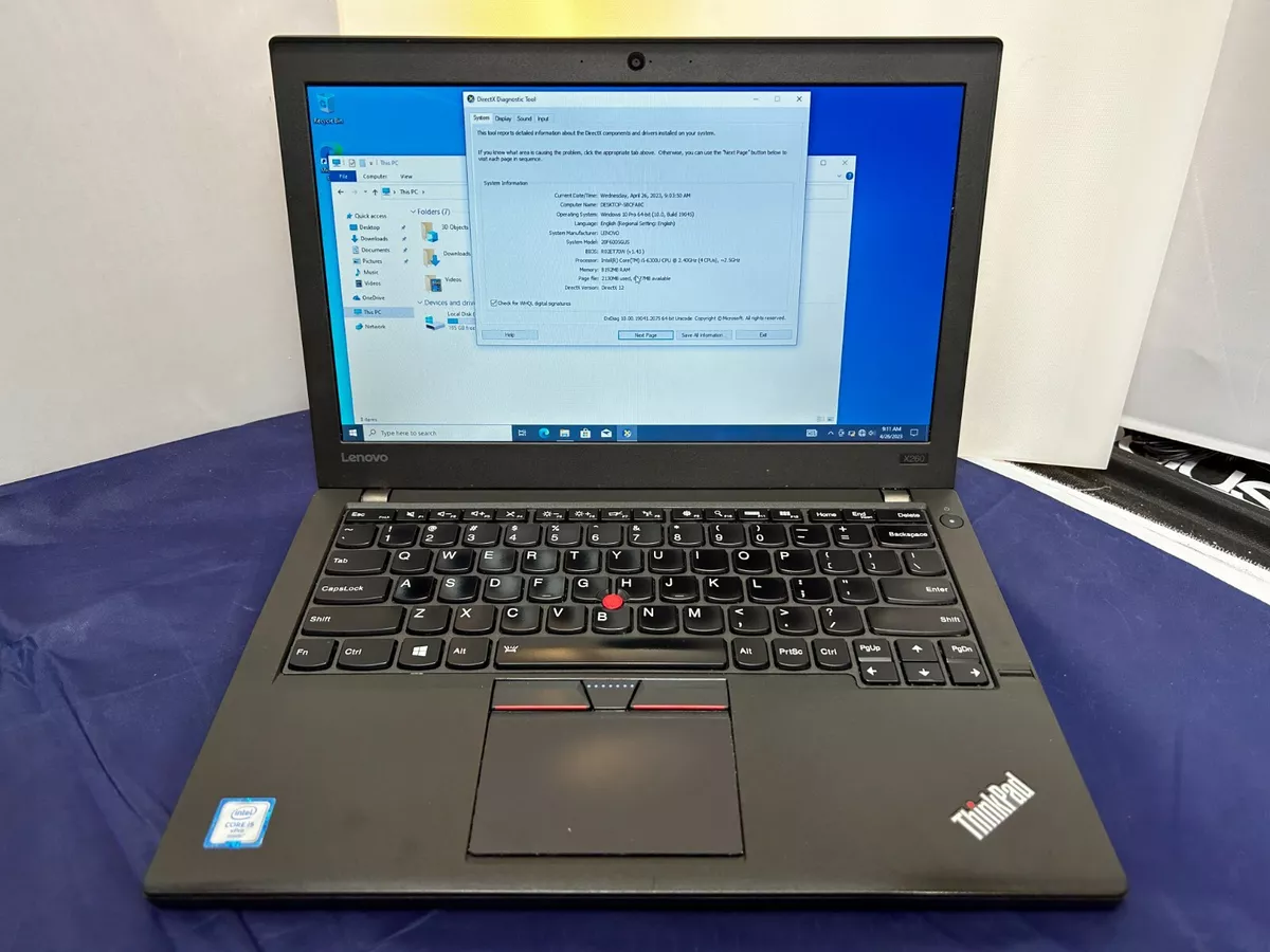 LENOVO THINKPAD X260 12.5&#034; INTEL CORE i5-6300U 2.40GHZ 8GB RAM 240GB W10PRO | eBay