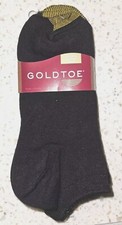 3 Pair Gold Toe Women's Flat Knit Quarter Socks No Show Size 6-9 Black - NEW